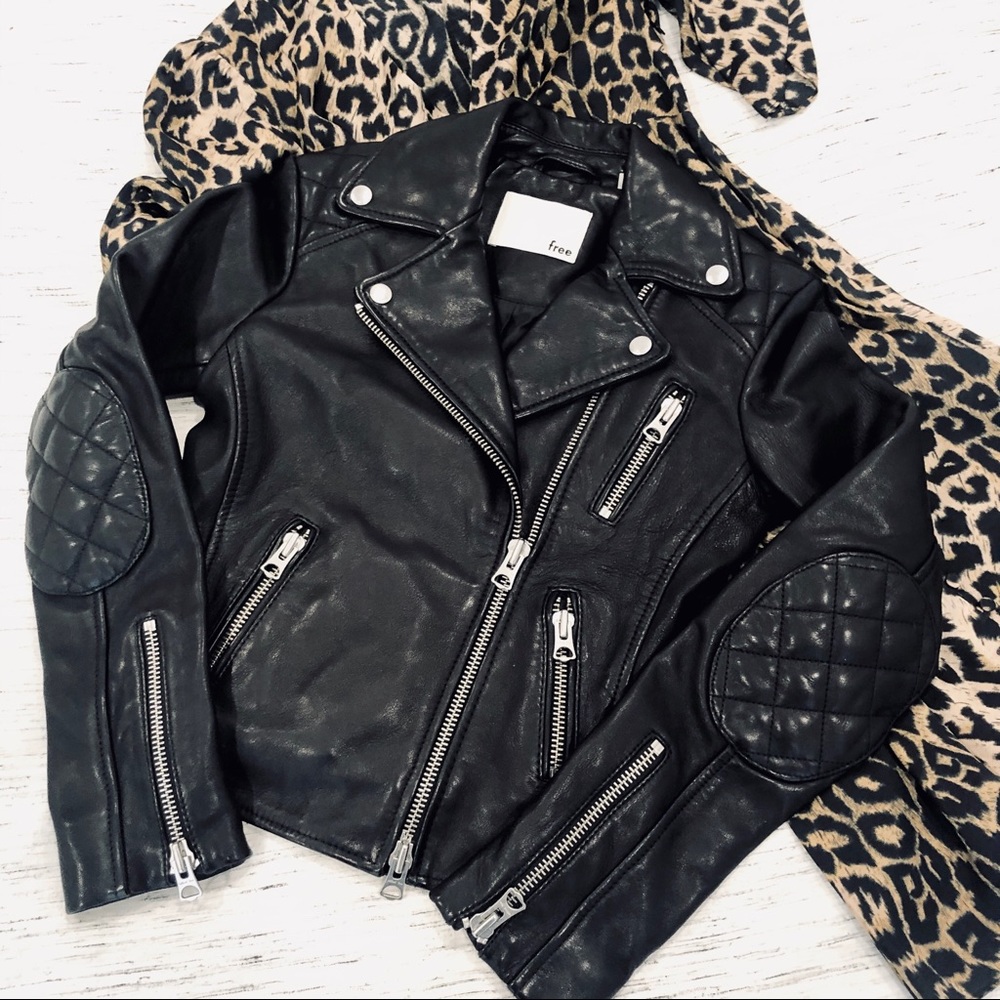 Aritzia Wilfred Free Leather Biker Jacket XXS NWOT